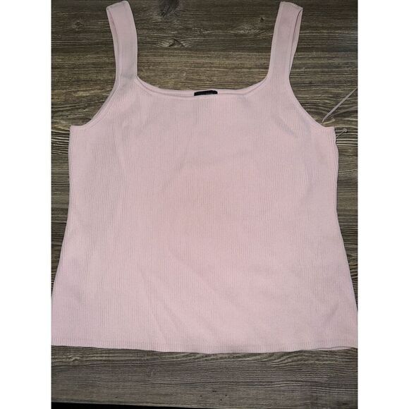 Halogen Womens Size XL Pink Ribbed Square Neck Stretch Tank Top. NWOT E - Picture 1 of 6